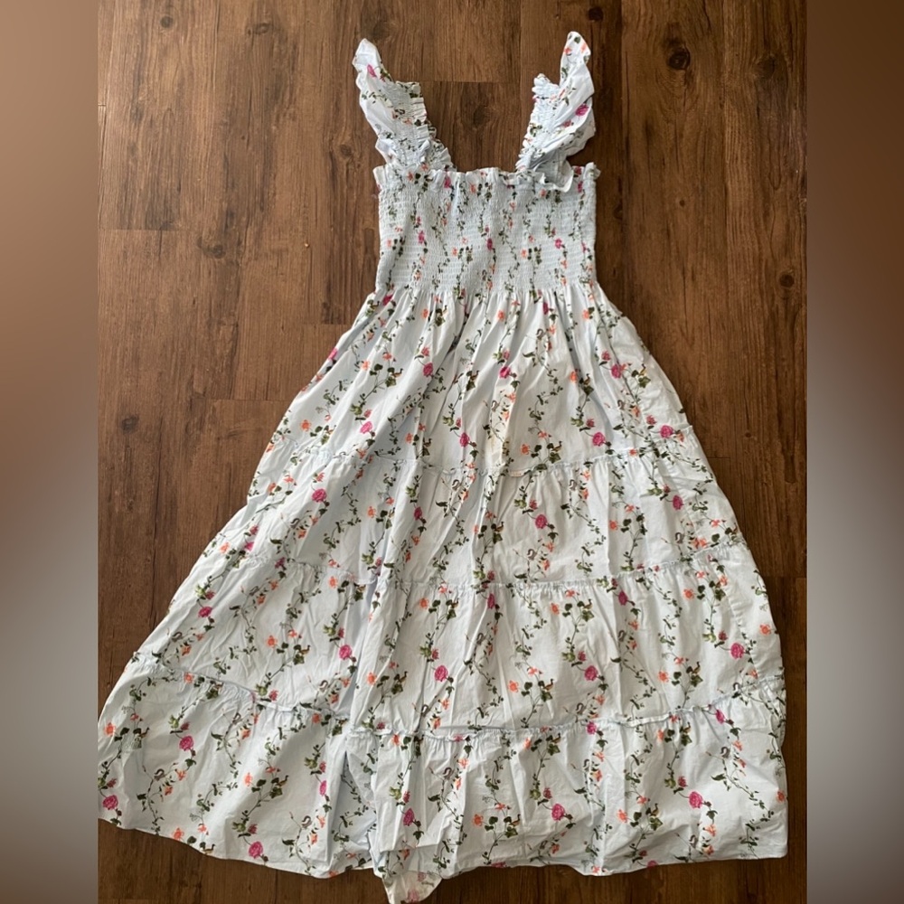 The Ellie Nap Dress in Pond Floral Poplin